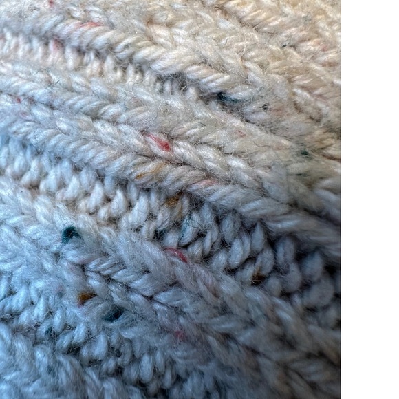 LOFT Chunky Cable Fisherman Knit Sweater Collared V-Neck Woman's  Size L - Picture 11 of 12